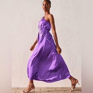 NWT Ann Taylor Petite Criss Cross Halter Maxi Dress Size S